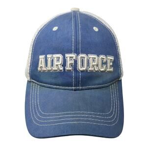 Air Force Snapback Trucker Hat Blue One Size Adjustable Embroidered 6 Panel JWM